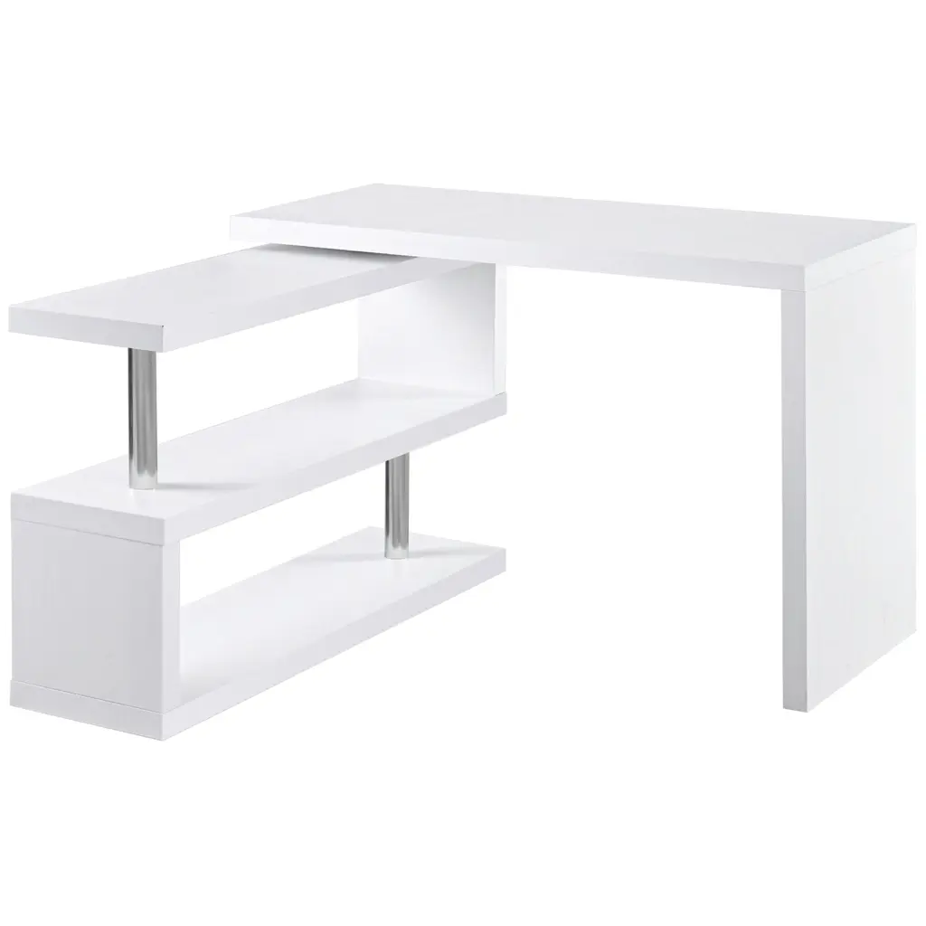 360 Degree Rotating Corner Computer Desk L Shaped Home Office Workstation aosom business