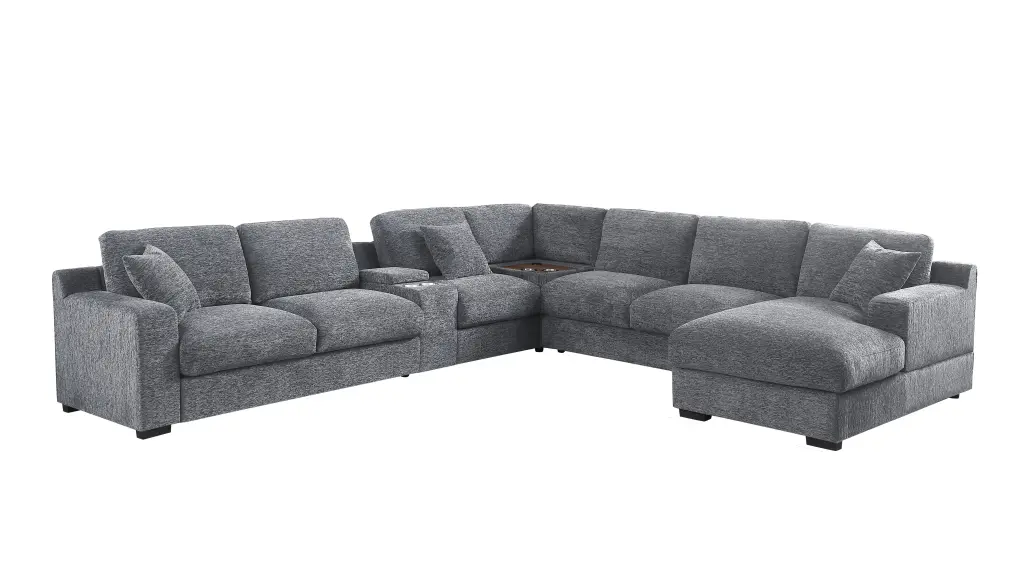 Celine 141.5 Inch Light Gray Chenille Corner Sectional Sofa lilola home