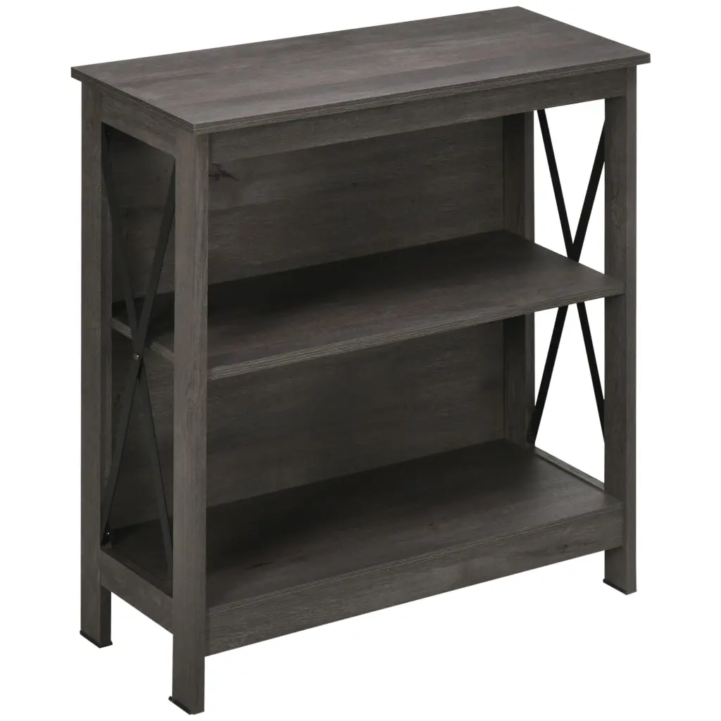 Industrial Style Corner Open Bookshelf Storage Shelves Home or Office aosom business