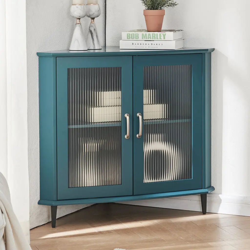 Corner Cabinet Free Standing Storage Shelf Organizer Bedroom or Living Room jaydenmax