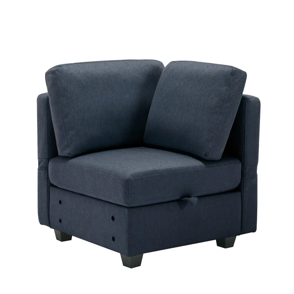 Palmilla Corner Sofa Blue Polyester 1-Seater ui furniture