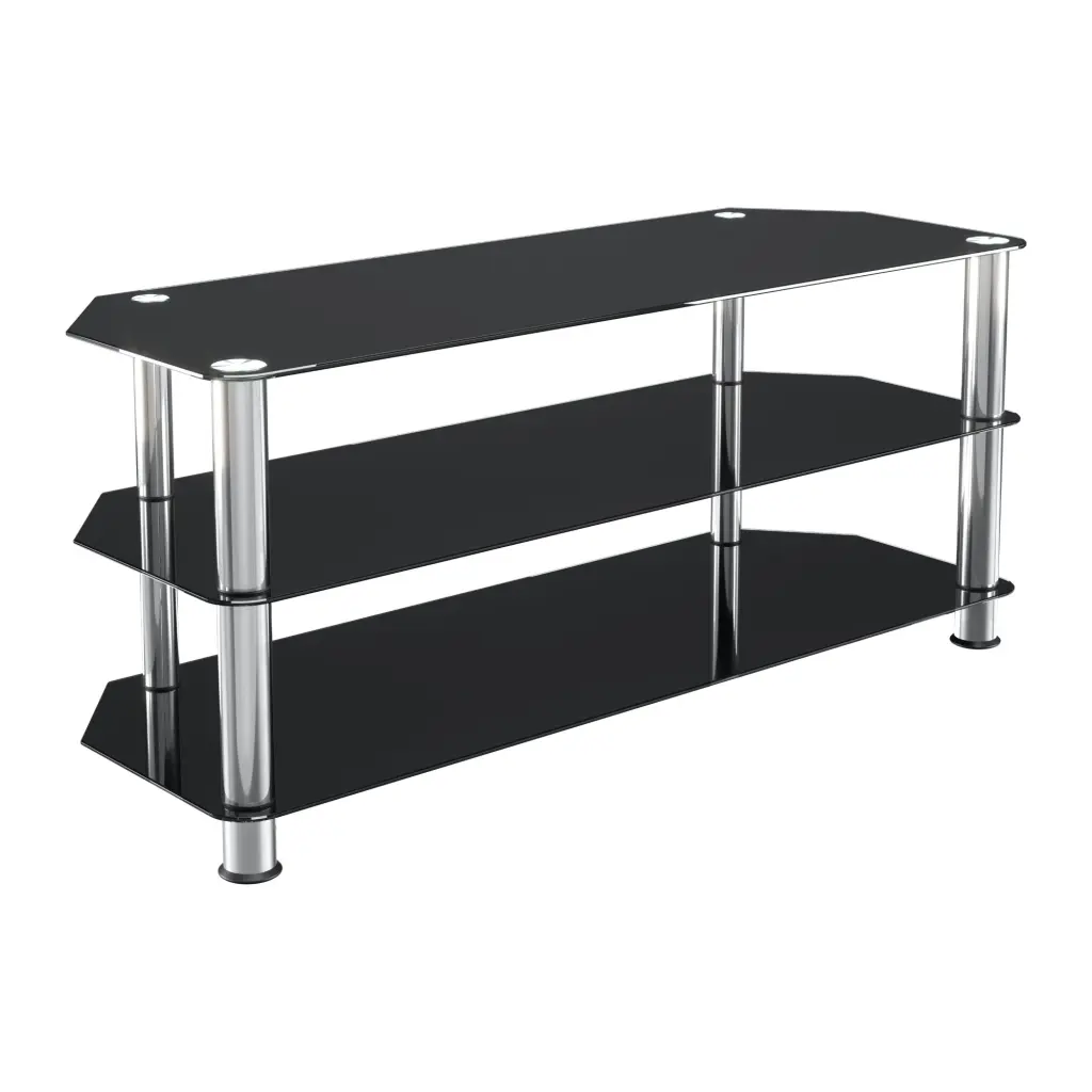 AVF Group Classic Corner Glass TV Stand Up to 55 Inch Screens Black