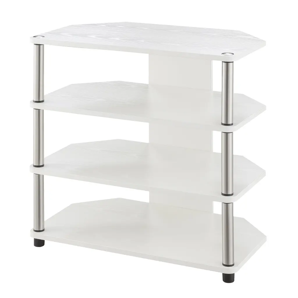 Designs2Go Corner TV Stand - 4-Tier Shelving TVs up to 29 Inches - Contemporary Woodgrain Finish - Easy Assembly Ergode