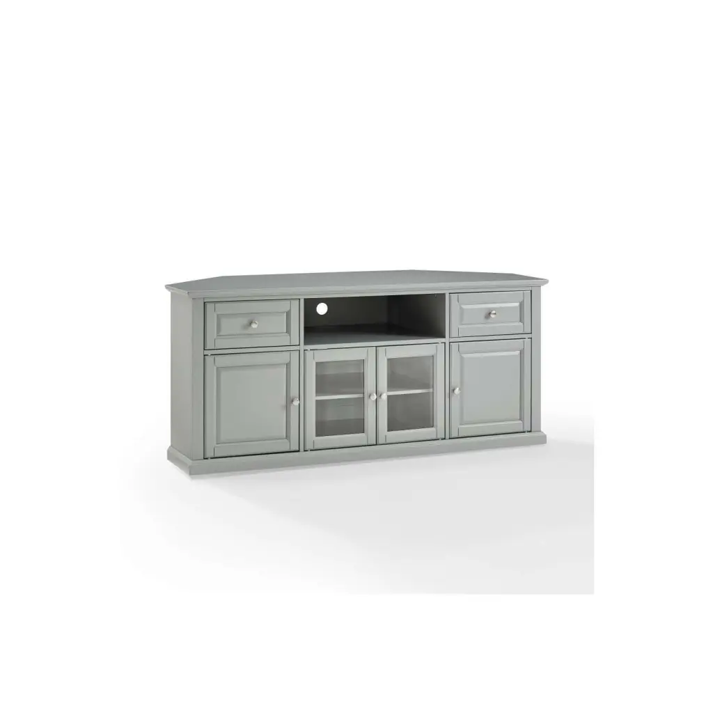 Maykoosh Island Oasis 60 Inch Corner TV Stand Gray Modern Living Room Furniture