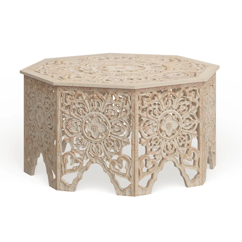 Studio 350 White Pine Country Cottage Coffee Table Round 33 x 33 x 18