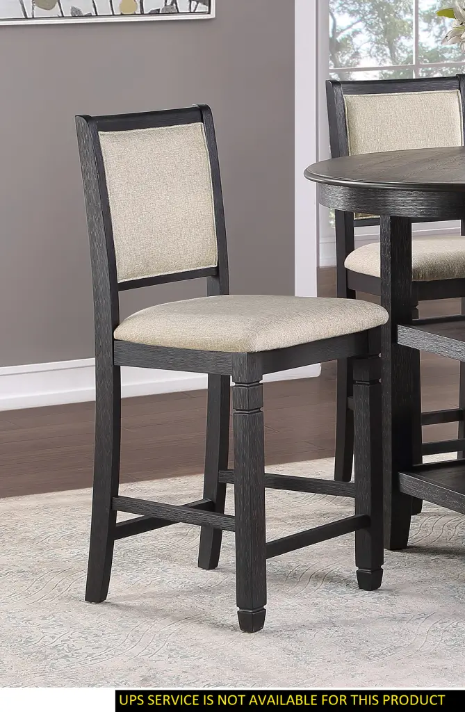 2 Piece Set Black Finish Timberen Counter Height Chairs Beige Kitchen Dining kanepe