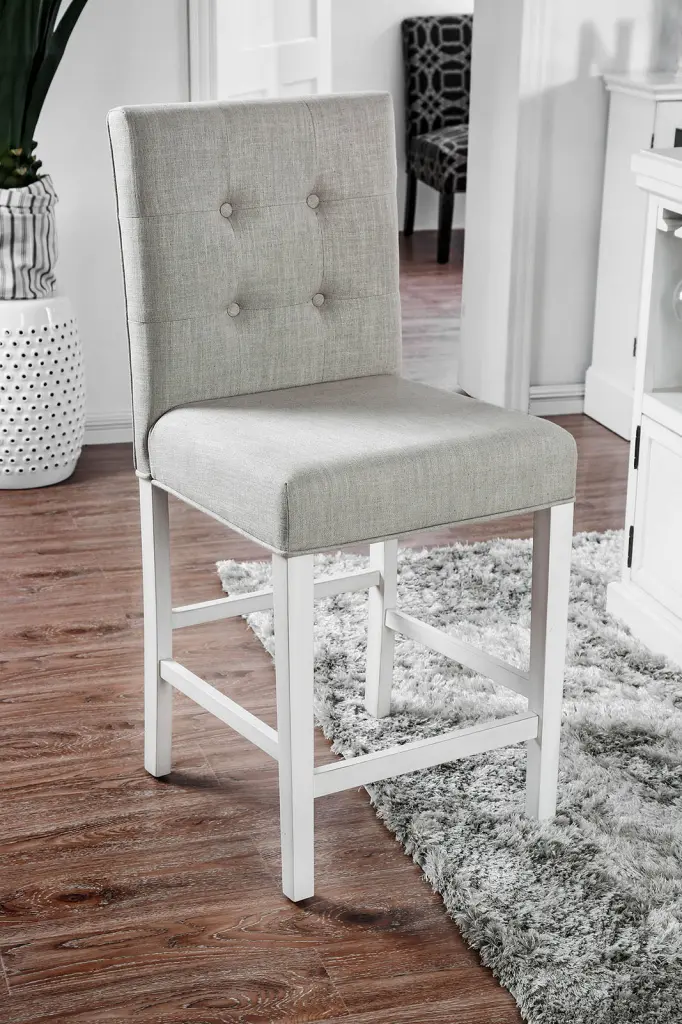 Set 2 Antique White Counter Height Dining Chairs Solid Timber Kitchen Seating kanepe