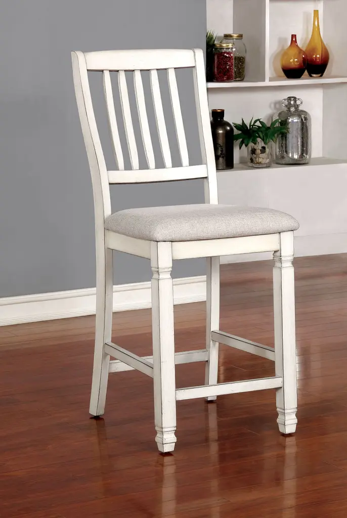 Set 2 Counter Height Chairs Antique White Dining Room kanepe