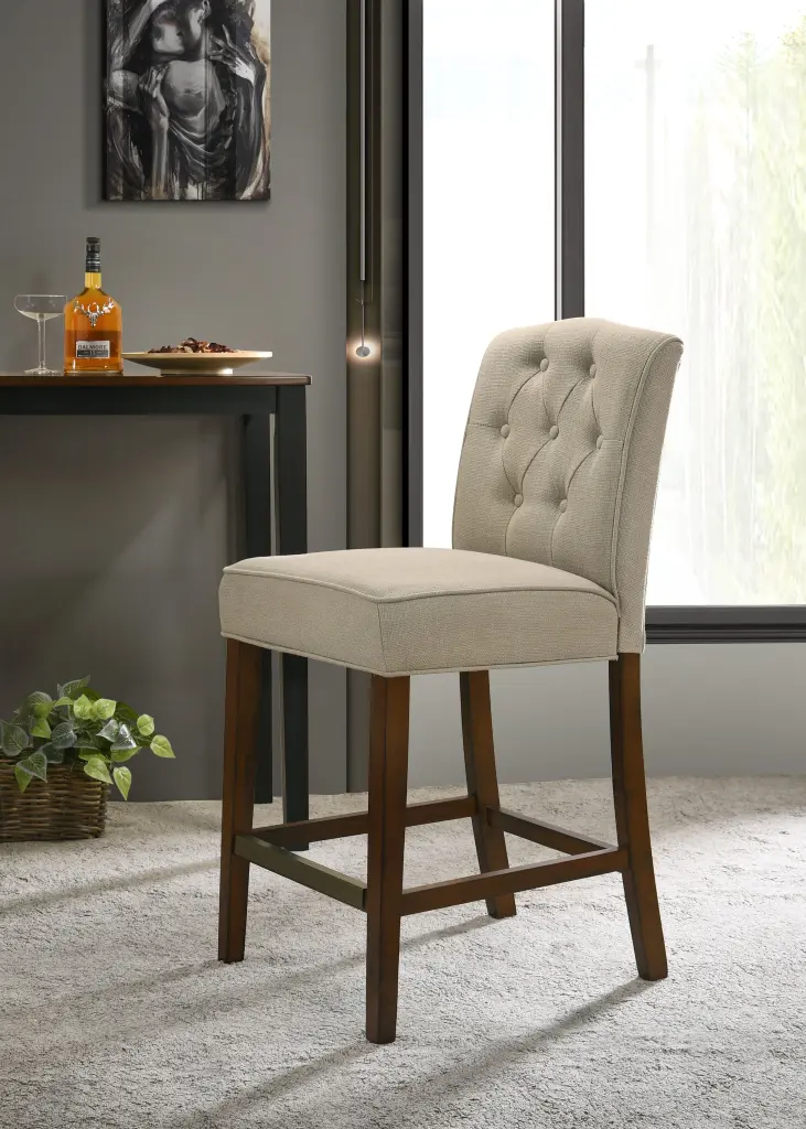 Darby 19 Inch Tan Material Counter Height Chair Dining and Kitchen lilola home