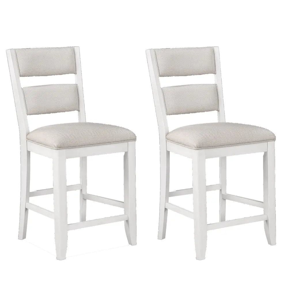 Kith 24 Inch Counter Height Chairs Set 2 Padded Seat And Back White Finish royal hampton
