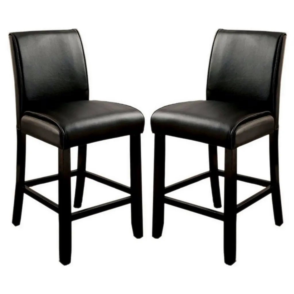 Set 2 Black Counter Height Chairs Wooden Legs royal hampton