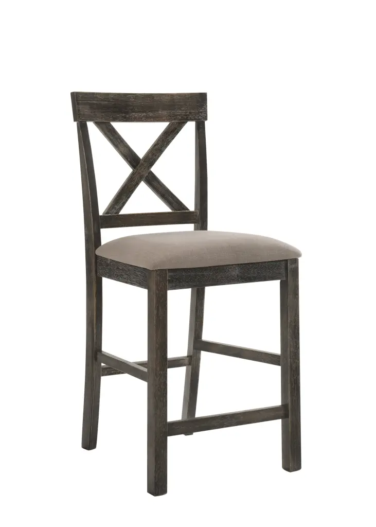 Martha II Tan Linen & Weathered Gray Finish Counter Height Chair Set urban nest