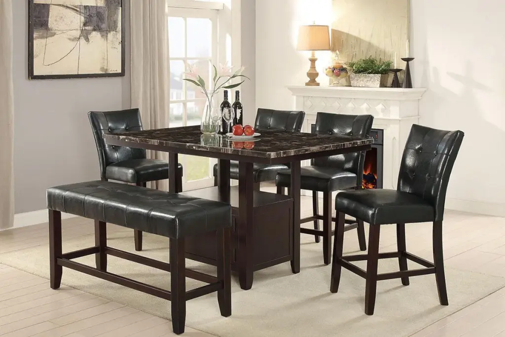 6 Piece Counter Height Dining Set Table and Stools Modern Kitchen Furniture kanepe