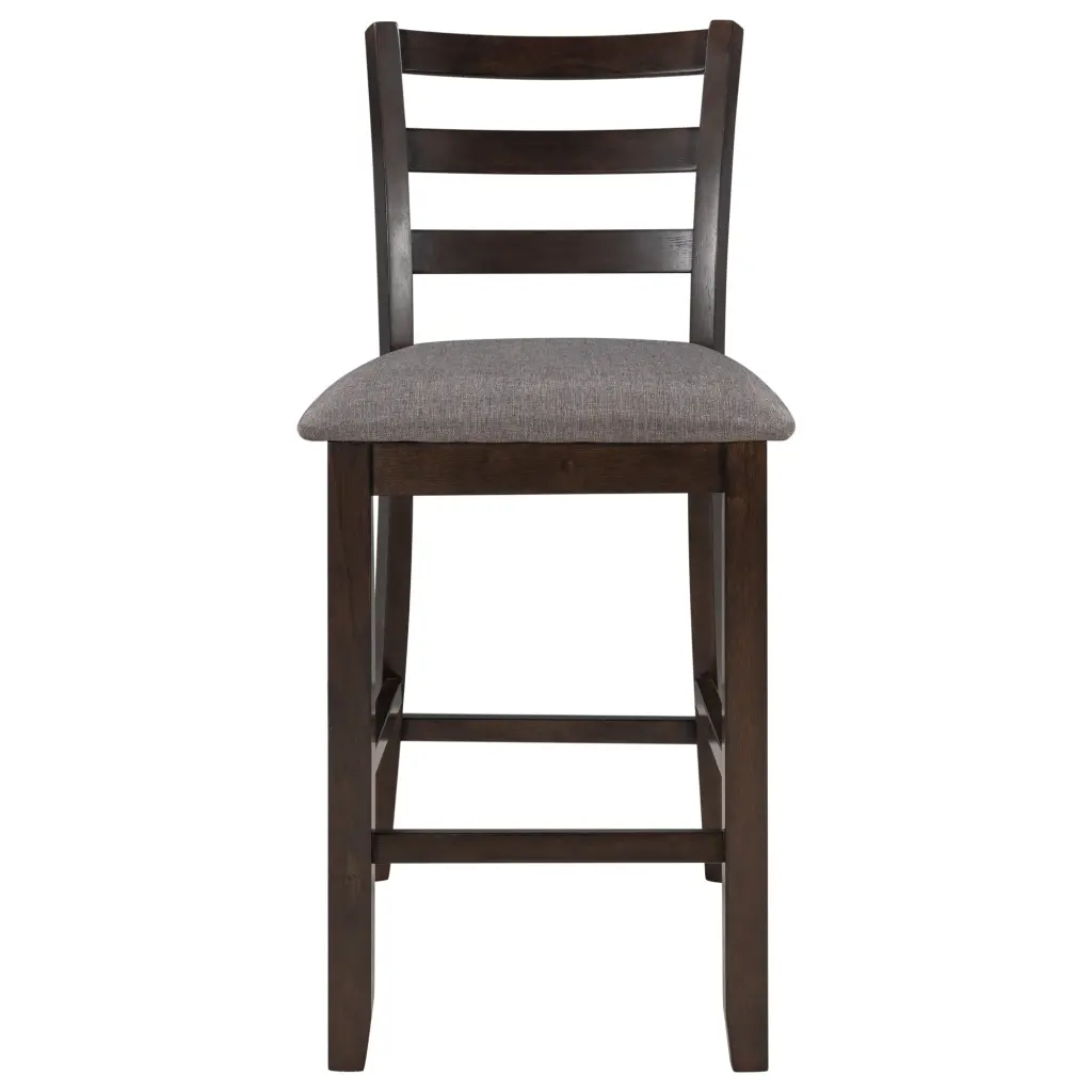 5 Piece Wooden Counter Height Dining Set Padded Chairs And Storage trexm