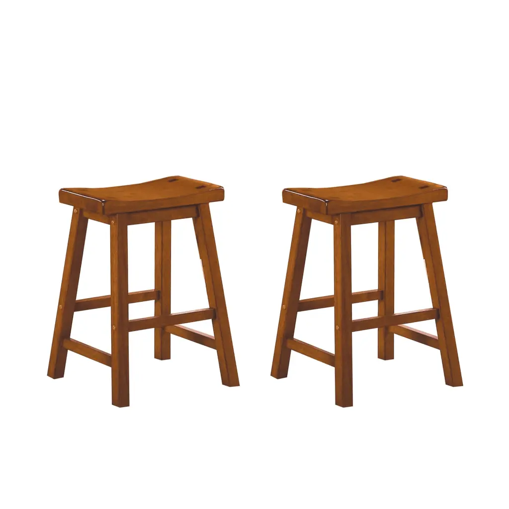 Casual Dining 24 Inch Counter Height Stools 2Pc Set Saddle Seat Solid kanepe