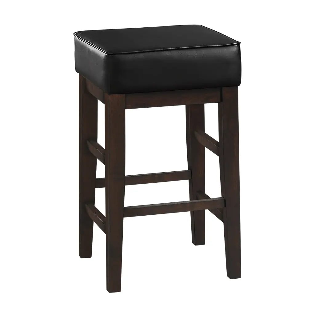 Transitional Black Faux Leather Seat 24 Inch Counter Height Stools Set 2 kanepe