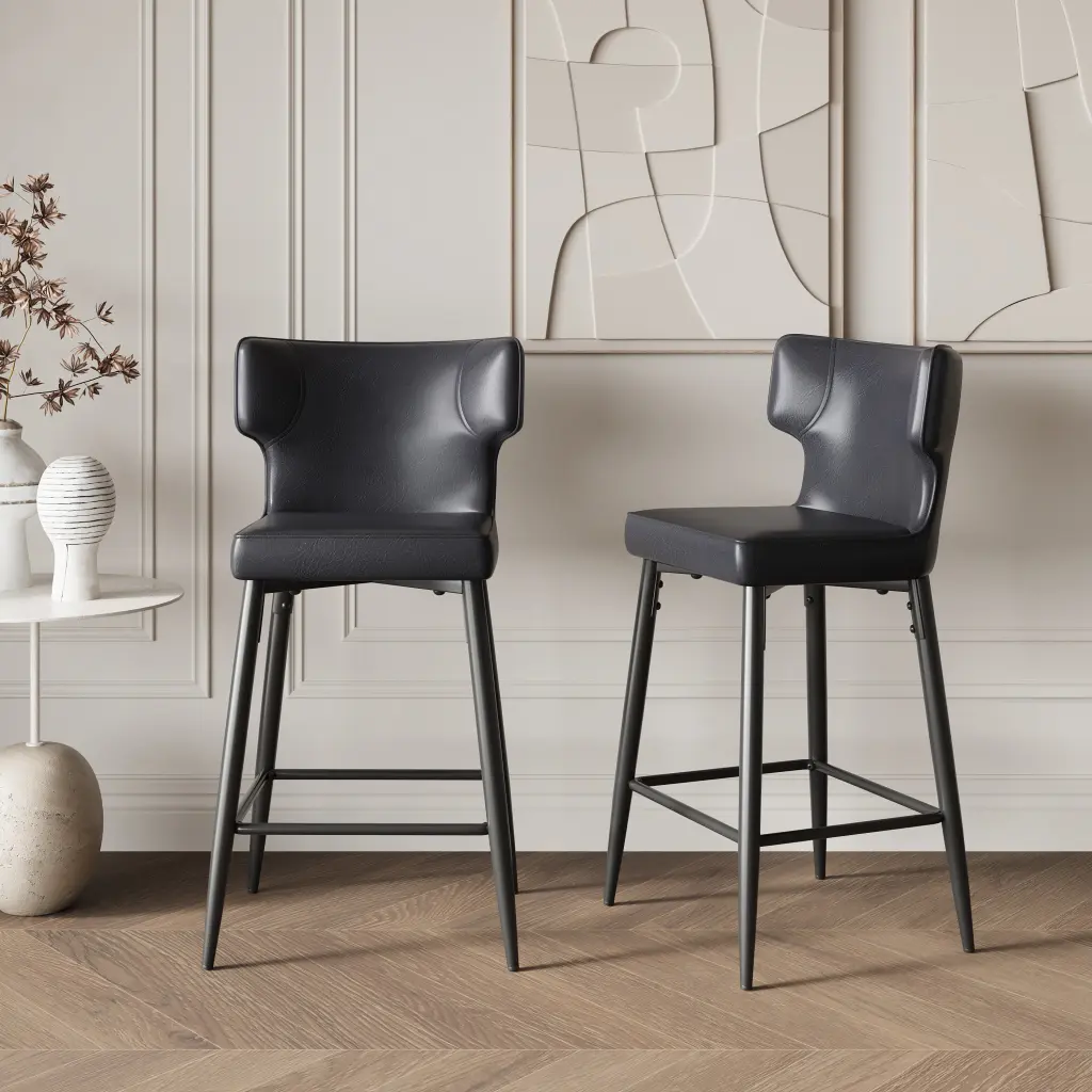 28Inch Counter Height Bar Stools Set 2, Modern Upholstered Chairs nh-vivalux