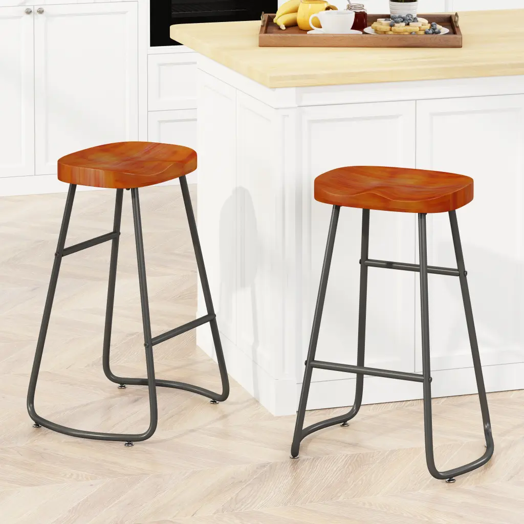 29.52" Chic And Minimalist Bar Stools Set 2 Counter Height Stools spribung