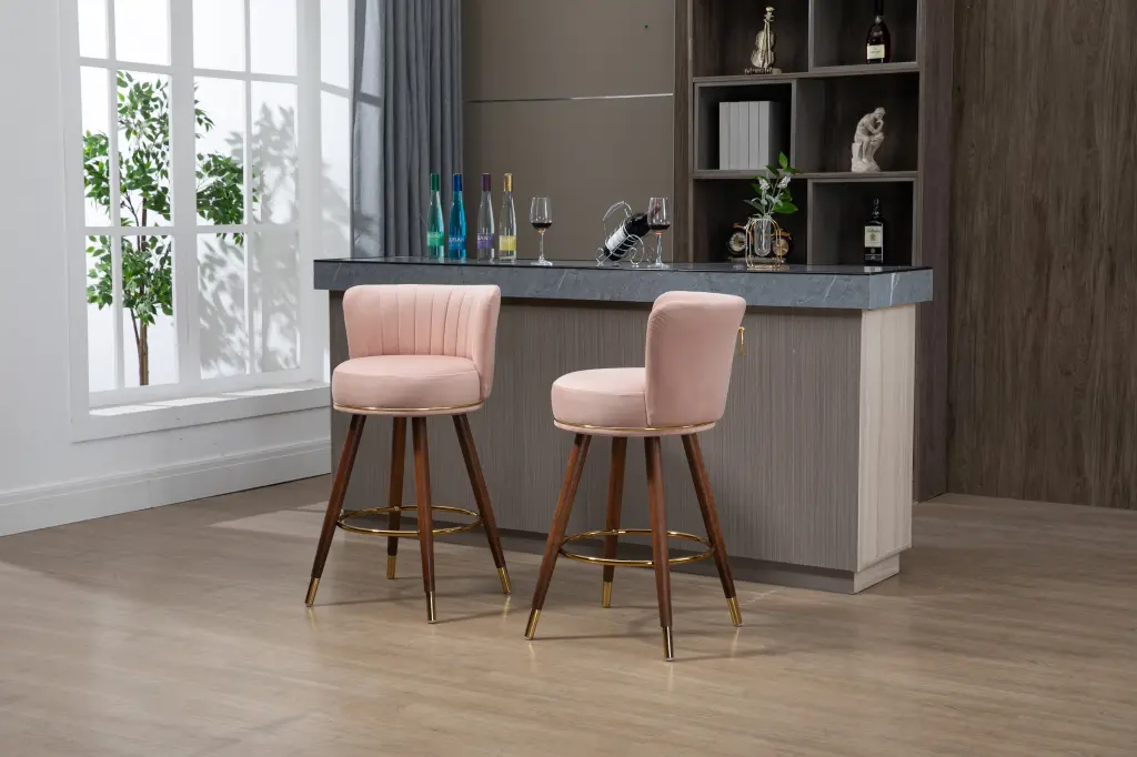 Coolmore Counter Height Bar Stools Set 2 Kitchen Stools Solid Wood w1539 coolmore