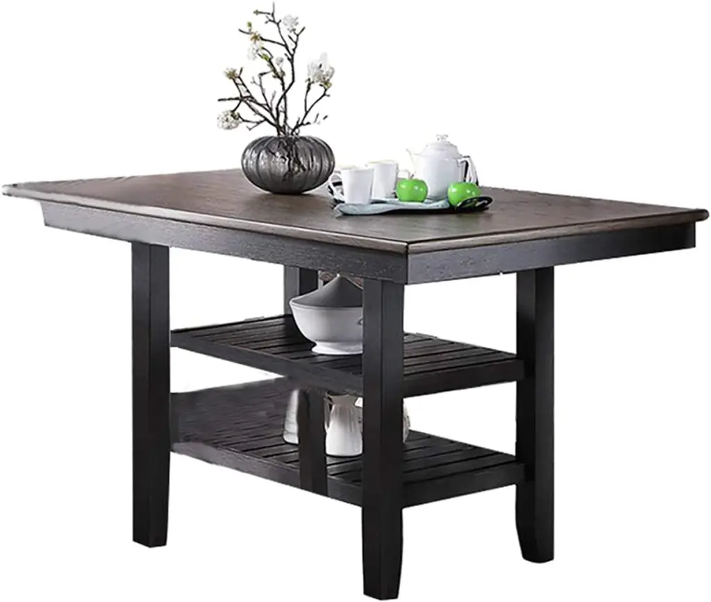 1Pc Counter Height Dining Table Dark Coffee Finish Kitchen Breakfast Table kanepe