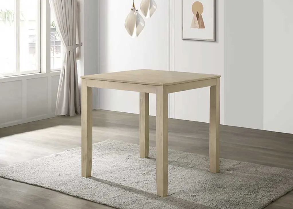 Beautiful Cream Color Counter Height 1 Piece Dining Pub Height Square Table kanepe
