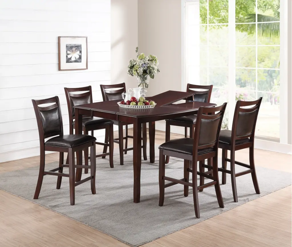 Dining Room Home Decor Dark Brown Counter Height Dining Table Butterfly Leaf kanepe