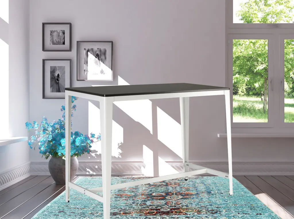 Farmhouse Style Minimalist Counter Height Table Brown White Wood new spec furniture