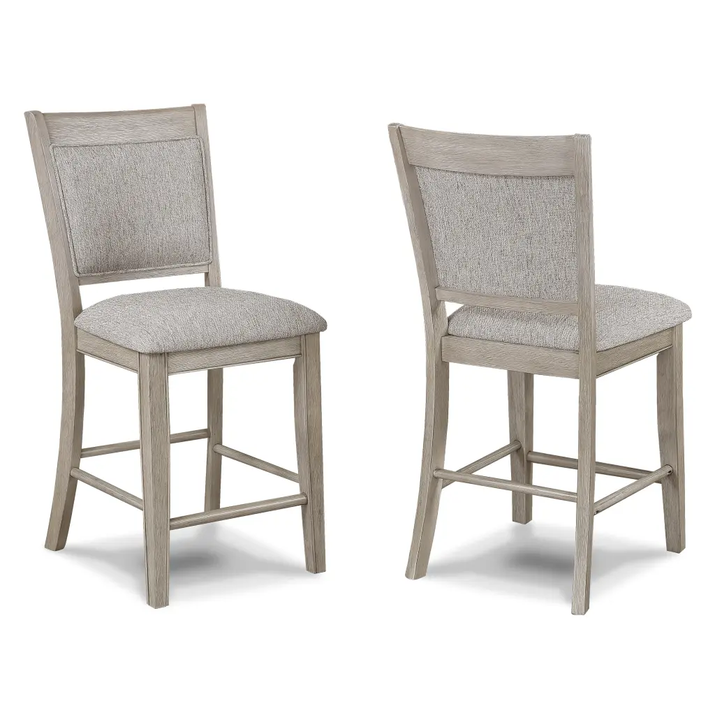 Farmhouse Style 2 Piece Tan Beige Gray Counter Height Bar Stool Set kanepe