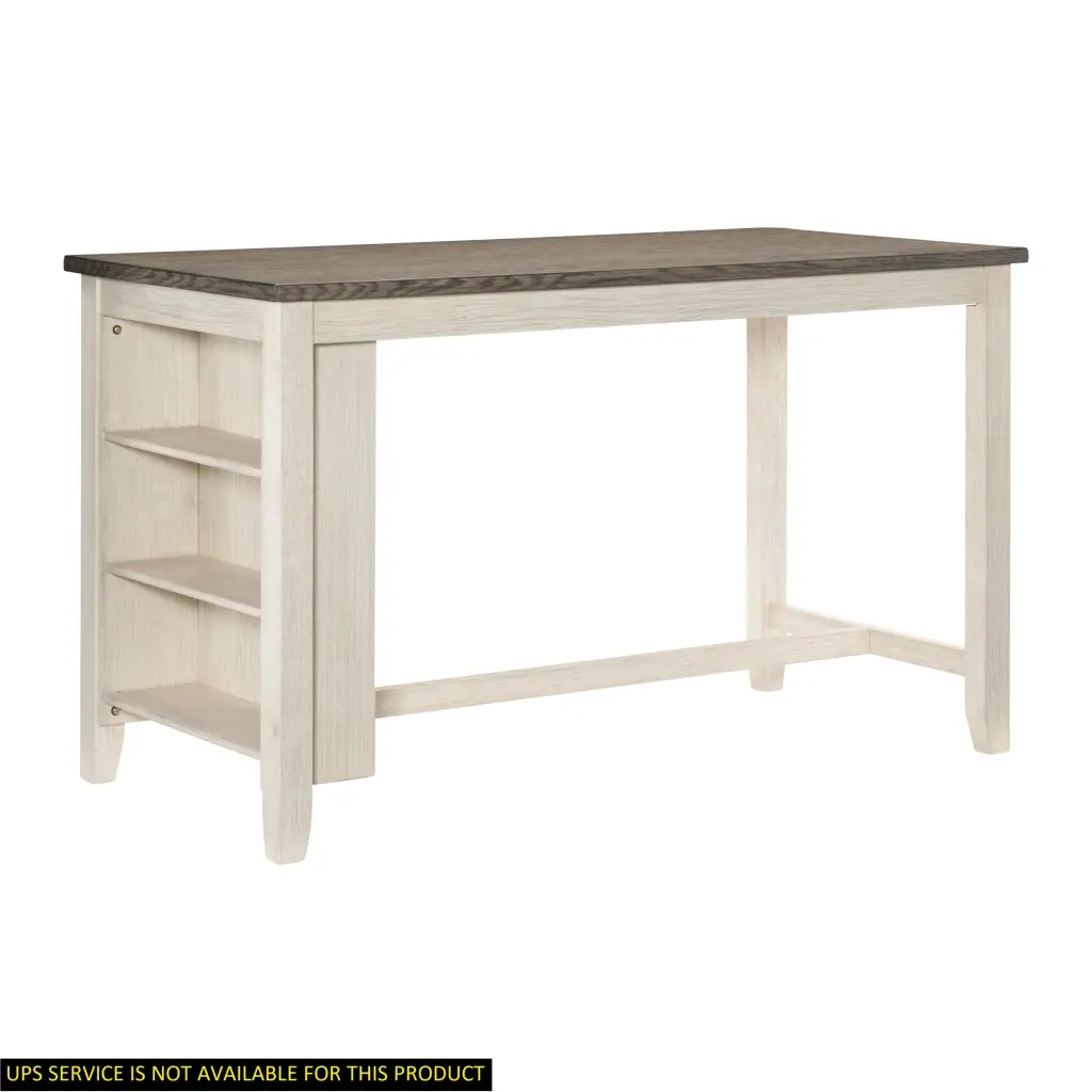 Modern Antique White and Rosy Brown Counter Height Table Built- Storage kanepe