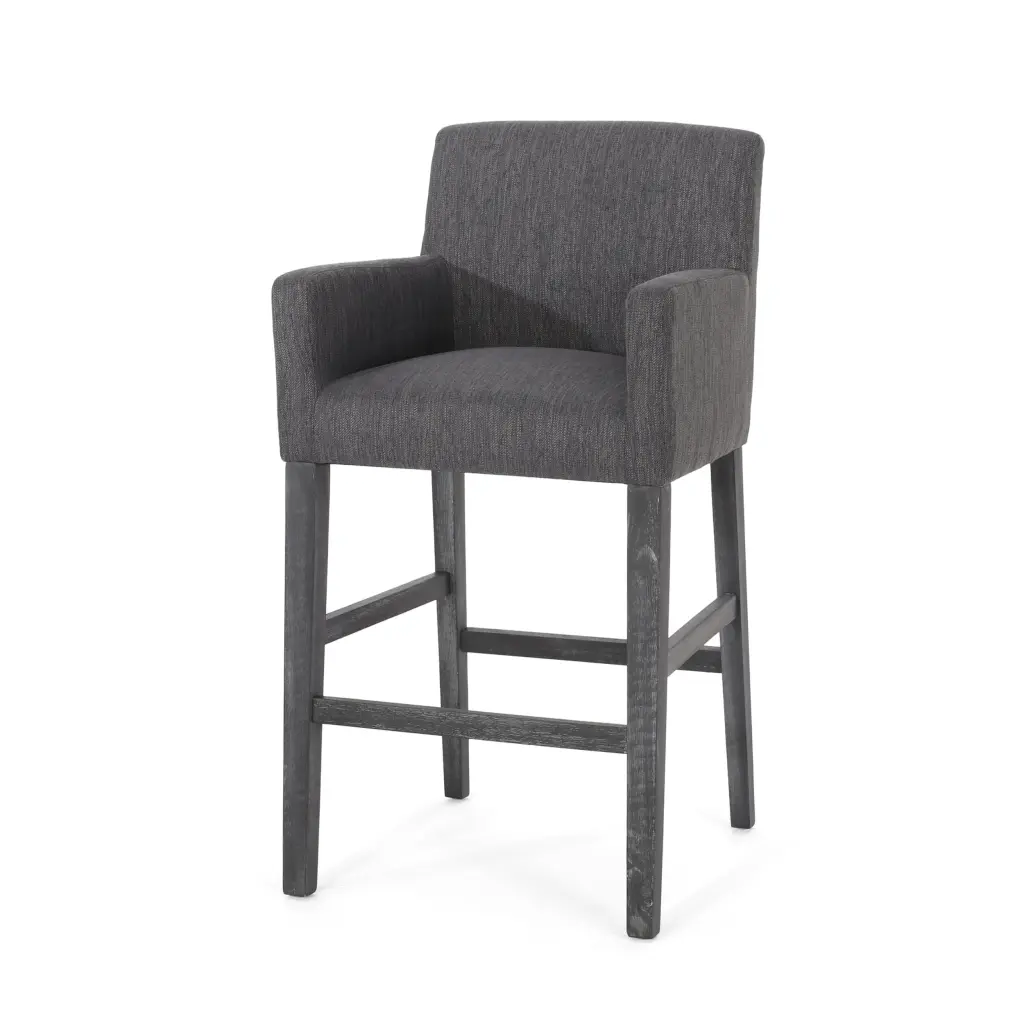 Set 2 Charcoal Gray Upholstered 30.5 Inch Counter Stools Kitchen Bar Height nh-onfind