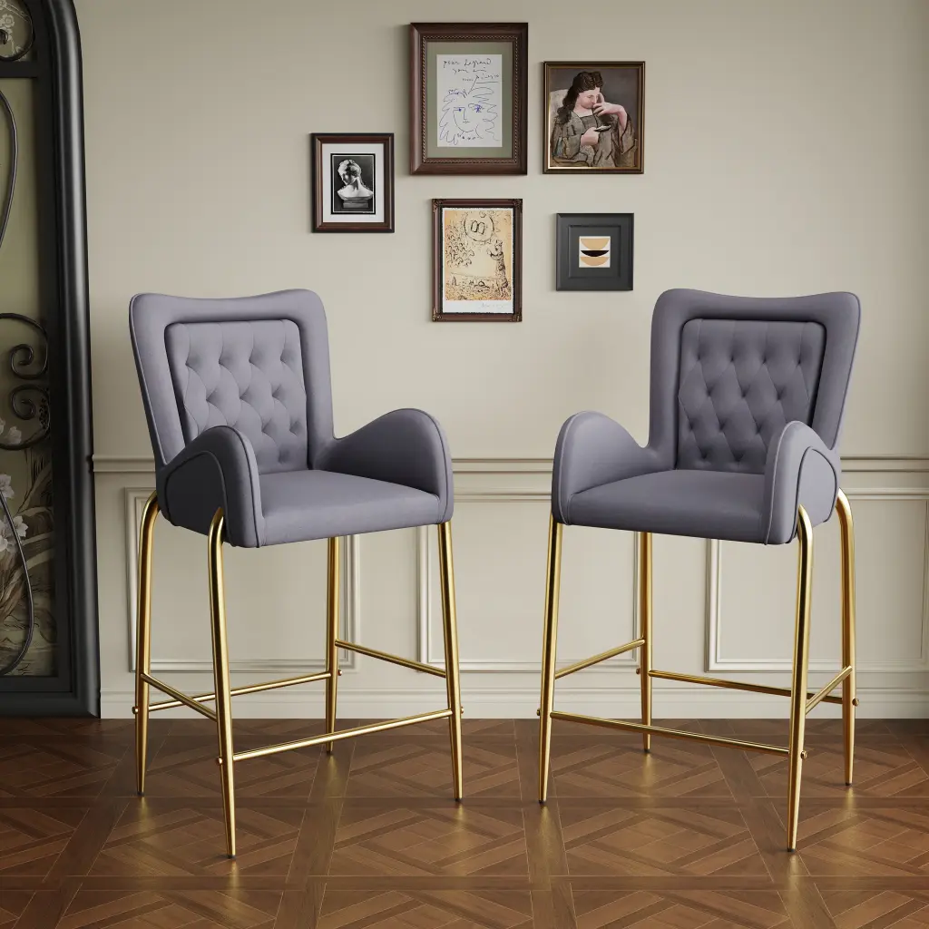 28.75 Inch Counter Height Bar Stools Set 2 Bar Height Arm Chairs nh-vivalux