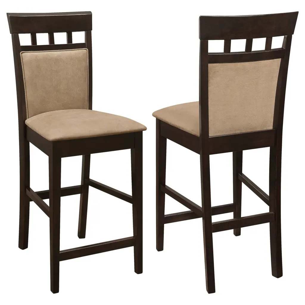 Upholstered Panel Back Counter Height Stool Brown Seat royal hampton