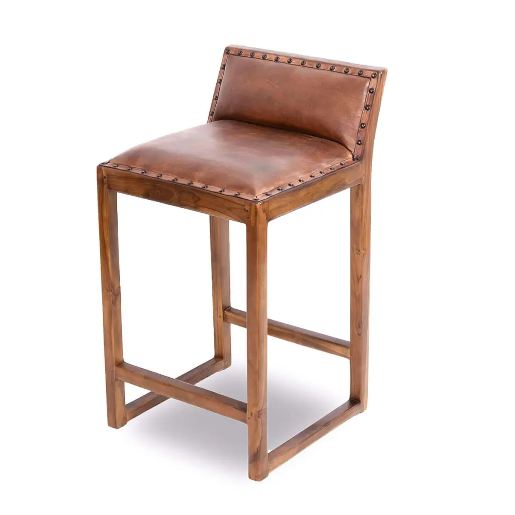 Gavin 25 Inch Solid Timber Authentic Hide Counter Stool Natural Rust ashcroft furniture