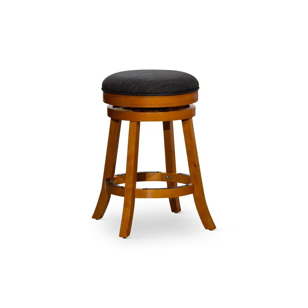 24 Inch Counter Stool Natural Finish Charcoal Seat dty home