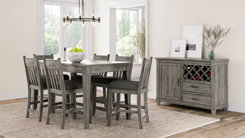 Rustic Gray Counter Stool Set 2 Gray Solid Wood MDF ihomefurnishings