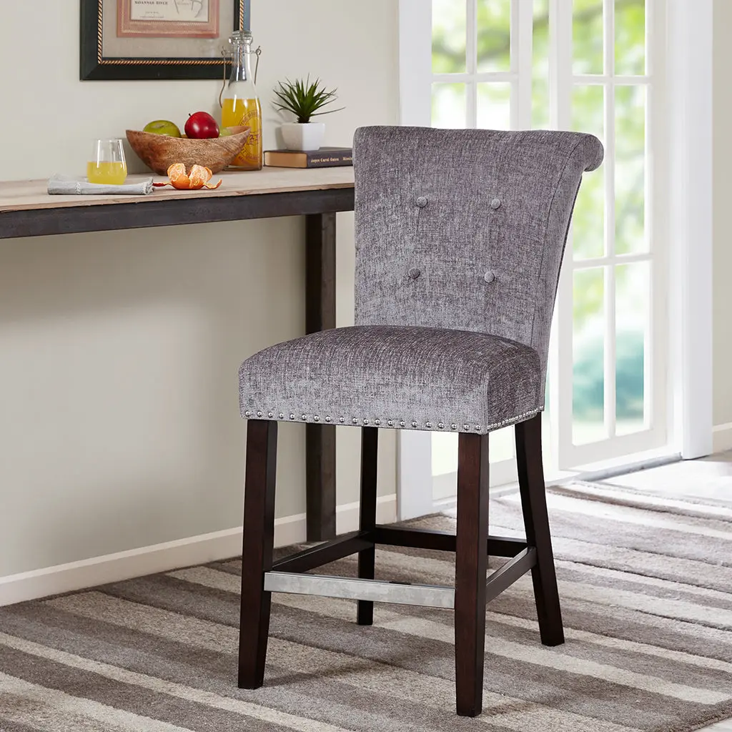 Colfax Counter Stool Grey Polyester Adjustable Height Bar Stool Kitchen Island jla