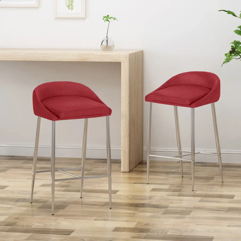Counter Stool 2 Piece Set Red Material nh-comfortcove