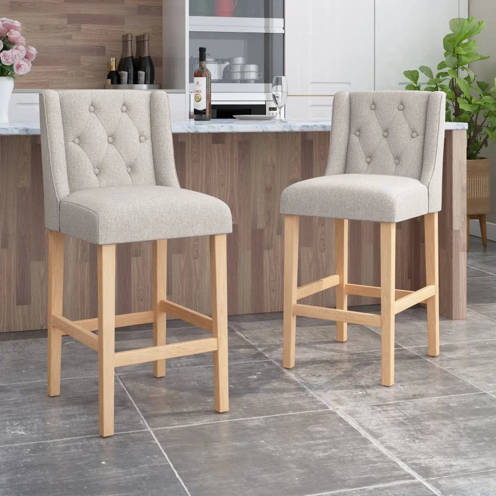 Vienna Contemporary Tufted Wingback 31 Inch Counter Stools Set 2 nh-onfind