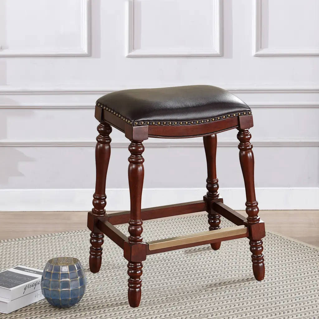 Clinton Saddle Seat Counter Stool Cherry Foam Material Comfortable Bar Stool ridgecrest home