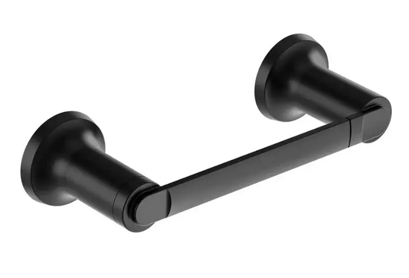 Moen Zyla Series Y1608BL Pivoting Paper Holder, Zinc, Soft-touch Black, Wall