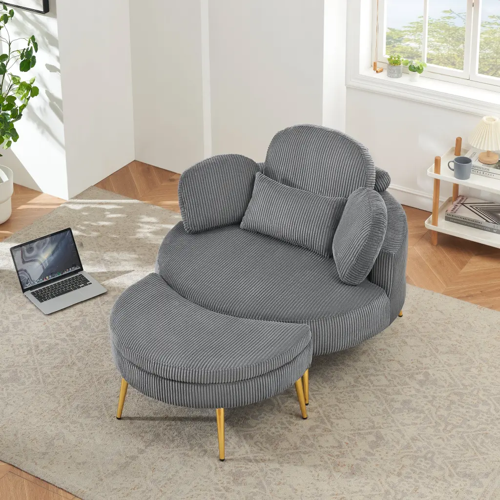 3206Gray Cozy Seating Suitable Small Apartment Bedroom Space ylf fff