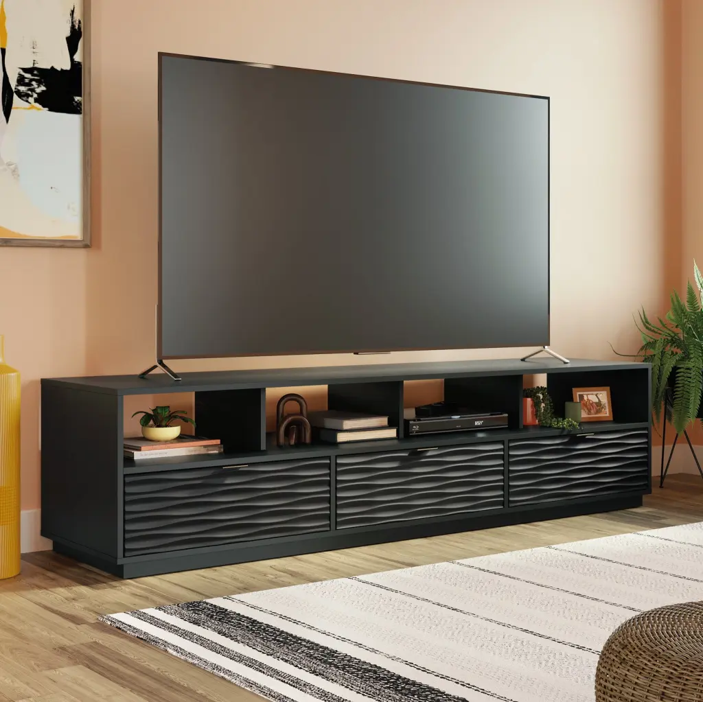 Sauder Morgan Main TV Entertainment Credenza Black Finish