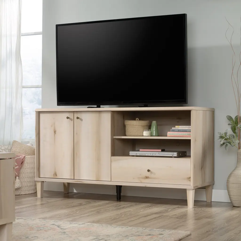 Sauder Willow Place 60 Entertainment Credenza Pacific Maple Finish TV Stand