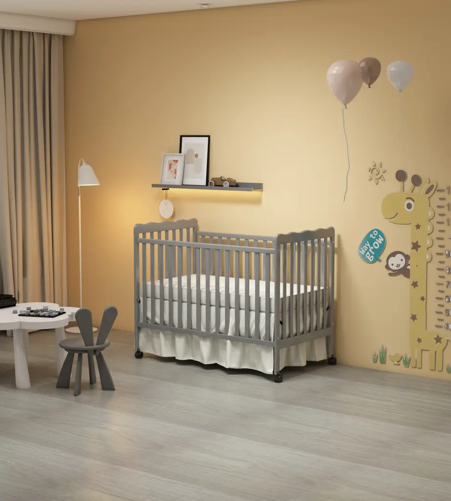 3 1 Convertible Crib Storm Grey Eco-friendly Pinewood haolong