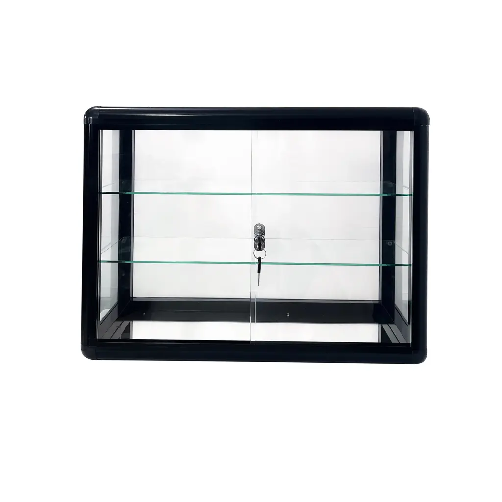 Tempered Crystal Counter Top Display Sliding Door - Modern Showcase w2221