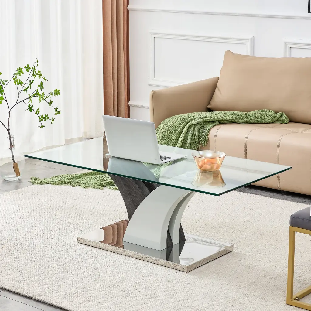 Modern Dining Table Tea Table Coffee Table Tempered Crystal Countertop droom w-1151
