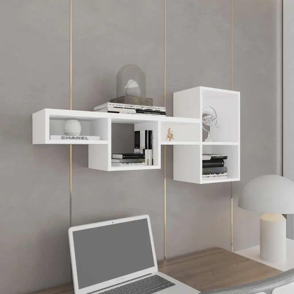 Wallshe 47 Inch Wide 7 Tier Wall Shelf Cube Shelf Modular Shelf Living Room rta muebles colombia