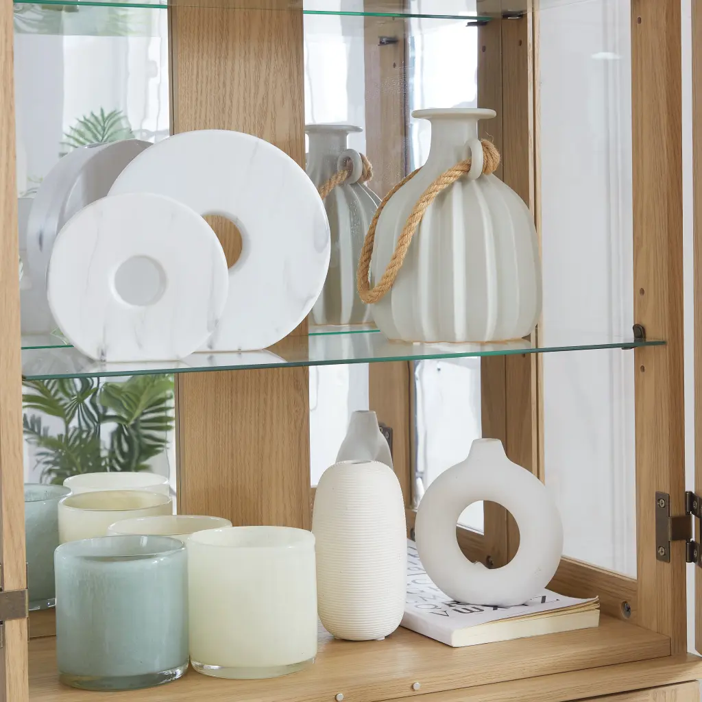 Lighted Glass Curio Cabinet Display Case Shelves wande furniture