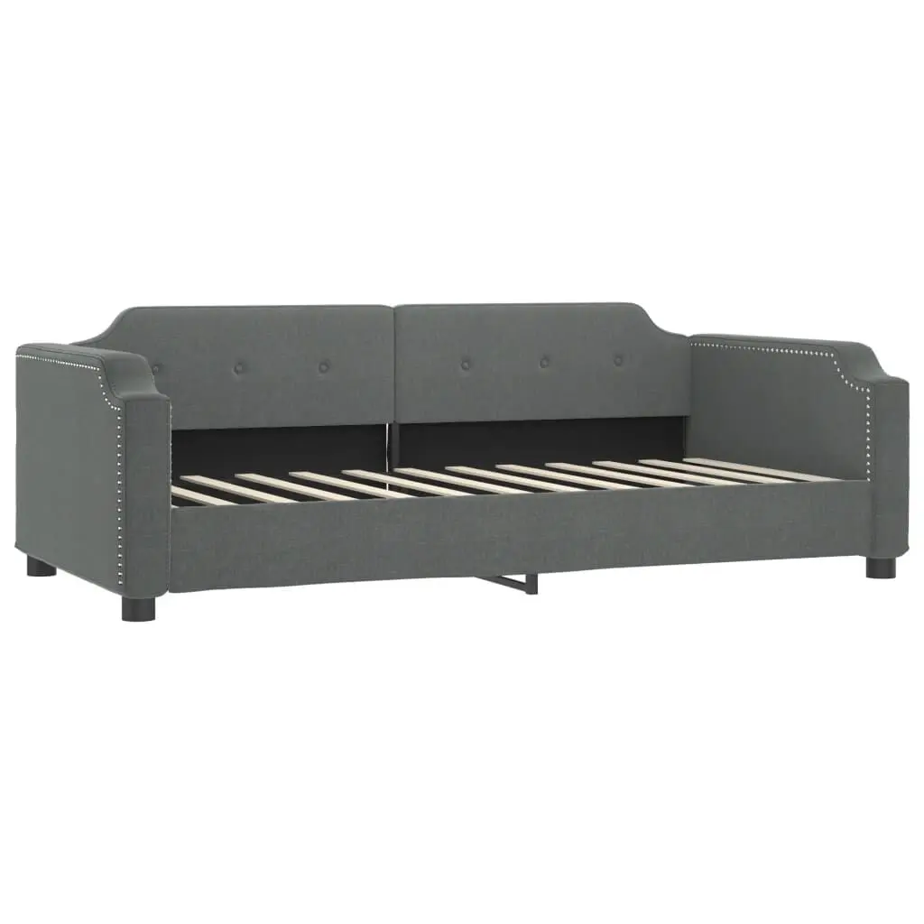 Dark Gray Day Bed without Mattress 39.4x74.8 Inches Fabric Guest Room