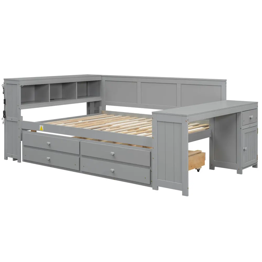 Daybed Storage Shelves, Drawers, Trundle, Charging Station, LED Portable, Desk And Cabinet